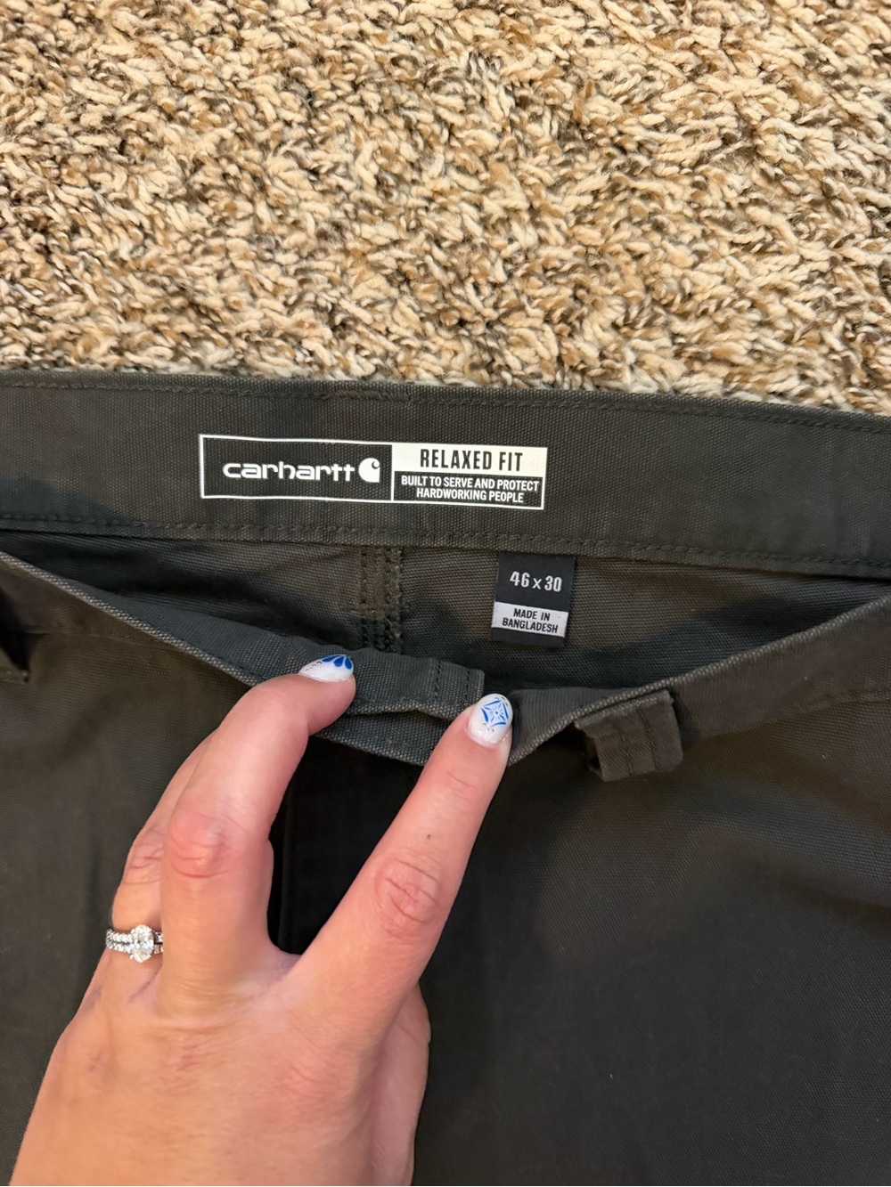 Carhartt Gray Relaxed Fit Work Pants